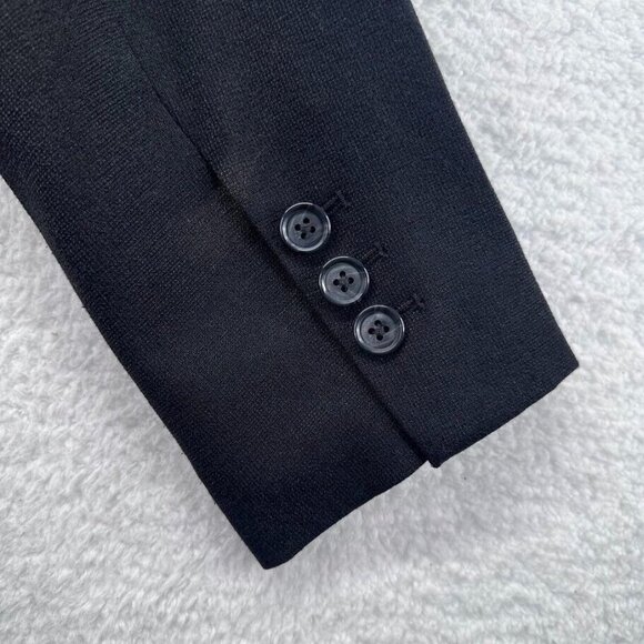 Chicos Blazer Womens Medium Black One Button Lined Jacket Career Long Sleeve - Picture 6 of 10